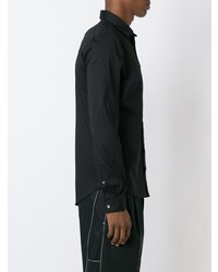 Camicia a maniche lunghe ricamata nera di McQ Alexander McQueen