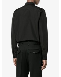 Camicia a maniche lunghe ricamata nera di Givenchy