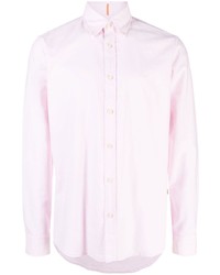 Camicia a maniche lunghe ricamata rosa di BOSS