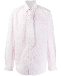 Camicia a maniche lunghe ricamata rosa di Burberry