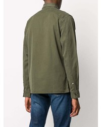 Camicia a maniche lunghe ricamata verde oliva di Calvin Klein Jeans