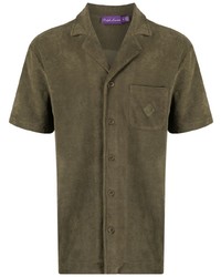 Camicia a maniche lunghe ricamata verde oliva di Ralph Lauren Purple Label
