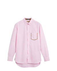 Camicia a maniche lunghe rosa di Burberry