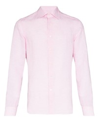 Camicia a maniche lunghe rosa di Canali