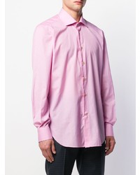 Camicia a maniche lunghe rosa di Kiton