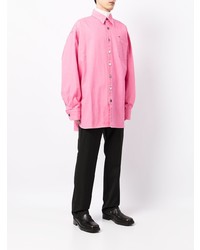 Camicia a maniche lunghe rosa di Raf Simons