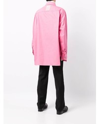 Camicia a maniche lunghe rosa di Raf Simons