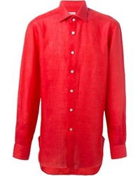 Camicia a maniche lunghe rossa di Kiton