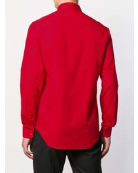 Camicia a maniche lunghe rossa di Versace