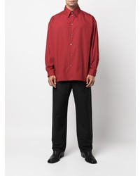 Camicia a maniche lunghe rossa di Lemaire