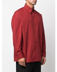Camicia a maniche lunghe rossa di Lemaire