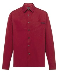 Camicia a maniche lunghe rossa di Prada