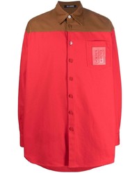 Camicia a maniche lunghe rossa di Raf Simons