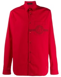 Camicia a maniche lunghe rossa di Versace