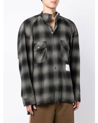 Camicia a maniche lunghe scozzese grigio scuro di Maison Mihara Yasuhiro