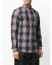 Camicia a maniche lunghe scozzese grigio scuro di Hydrogen