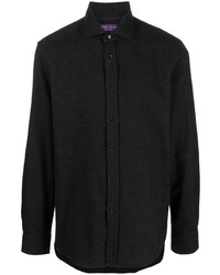Camicia a maniche lunghe scozzese grigio scuro di Ralph Lauren Purple Label