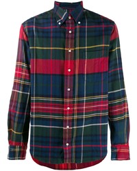 Camicia a maniche lunghe scozzese multicolore di Gitman Vintage