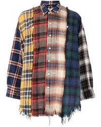 Camicia a maniche lunghe scozzese multicolore di R13