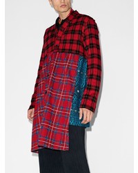 Camicia a maniche lunghe scozzese rossa di Comme Des Garcons Homme Plus