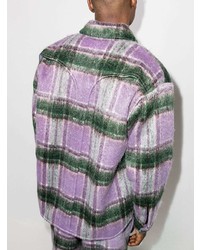 Camicia a maniche lunghe scozzese viola chiaro di DUOltd