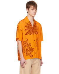 Camicia a maniche lunghe stampata arancione di Jacquemus