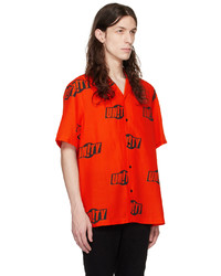 Camicia a maniche lunghe stampata arancione di Ksubi