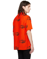 Camicia a maniche lunghe stampata arancione di Ksubi