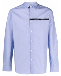 Camicia a maniche lunghe stampata azzurra di Armani Exchange