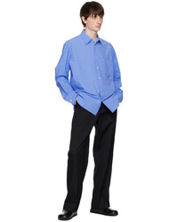 Camicia a maniche lunghe stampata azzurra di Solid Homme