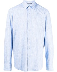 Camicia a maniche lunghe stampata azzurra di BOSS