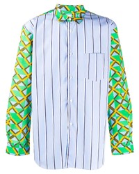 Camicia a maniche lunghe stampata azzurra di Comme Des Garcons SHIRT