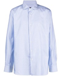 Camicia a maniche lunghe stampata azzurra di Corneliani