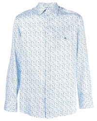 Camicia a maniche lunghe stampata azzurra di Etro