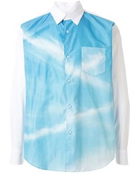 Camicia a maniche lunghe stampata azzurra di Fumito Ganryu