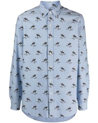 Camicia a maniche lunghe stampata azzurra di Polo Ralph Lauren