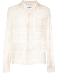 Camicia a maniche lunghe stampata beige di Bode