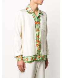Camicia a maniche lunghe stampata beige di Casablanca