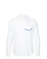 Camicia a maniche lunghe stampata bianca e blu di Commune De Paris