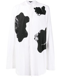 Camicia a maniche lunghe stampata bianca e nera di Ann Demeulemeester