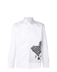 Camicia a maniche lunghe stampata bianca e nera di Calvin Klein Jeans
