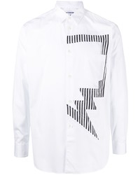 Camicia a maniche lunghe stampata bianca e nera di Comme Des Garcons SHIRT