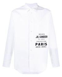 Camicia a maniche lunghe stampata bianca e nera di Jil Sander
