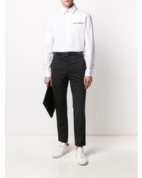 Camicia a maniche lunghe stampata bianca e nera di Karl Lagerfeld