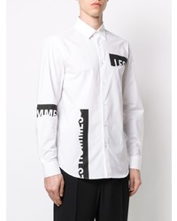 Camicia a maniche lunghe stampata bianca e nera di Les Hommes