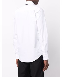 Camicia a maniche lunghe stampata bianca e nera di MSGM