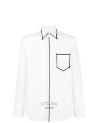 Camicia a maniche lunghe stampata bianca e nera di Maison Margiela