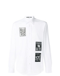 Camicia a maniche lunghe stampata bianca e nera di McQ Alexander McQueen