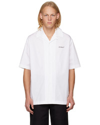 Camicia a maniche lunghe stampata bianca e nera di Off-White