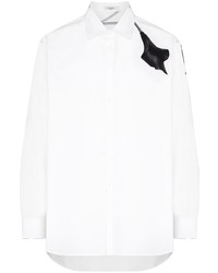 Camicia a maniche lunghe stampata bianca e nera di Valentino